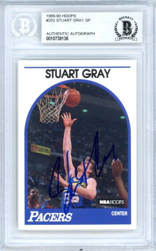 Stuart Gray Autographed Signed 1989-90 Hoops Card #253 Indiana Pacers Beckett Beckett 