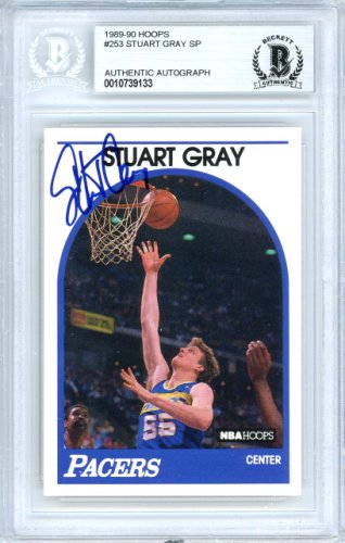 Stuart Gray Autographed Signed 1989-90 Hoops Card #253 Indiana Pacers Beckett Beckett 