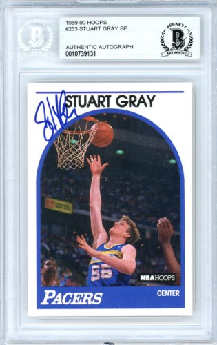 Stuart Gray Autographed Signed 1989-90 Hoops Card #253 Indiana Pacers Beckett Beckett 