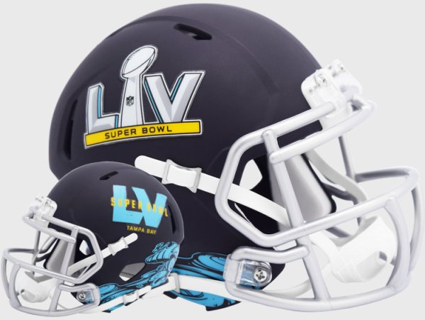 Super Bowl 55 Mini Speed Football Helmet Flat Navy