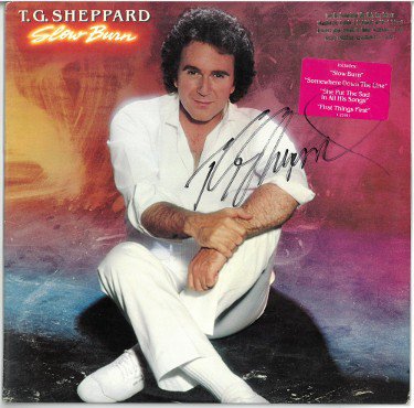 T.G. Sheppard Autographed Signed 1981 Slow Burn Album Cover/LP/Vinyl Record- JSA #GG08409 
