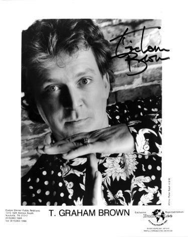 T. Graham Brown Autographed Signed B&W 8x10 Photo- COA (Country Music Promo) 