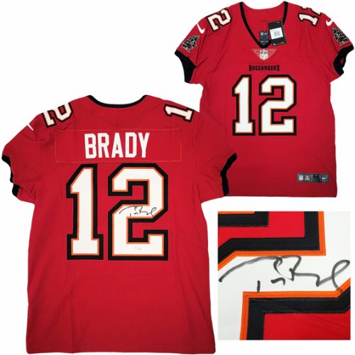 Tampa Bay Buccaneers Tom Brady Autographed Signed Red Nike Elite Jersey Size 44 Fanatics Holo #208712 