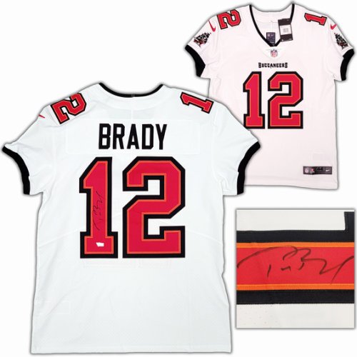 Tampa Bay Buccaneers Tom Brady Autographed Signed White Nike Elite Jersey Size 44 Fanatics Holo #208711 