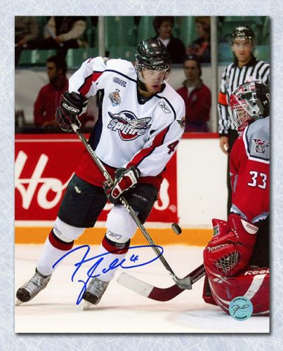Taylor Hall Autographed Signed Windsor Spitfires Game Action 8x10 Photo