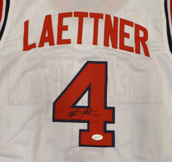 Team Usa Christian Laettner Autographed Signed White Jersey JSA 