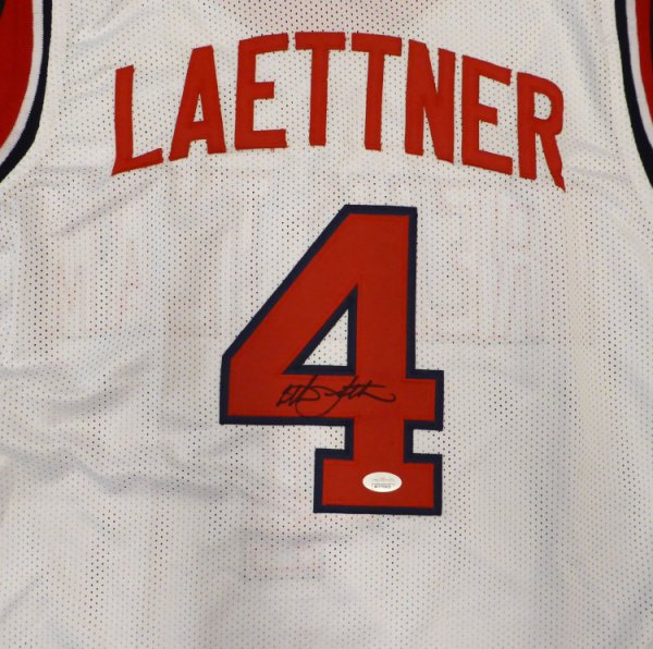 Team Usa Christian Laettner Autographed Signed White Jersey JSA 