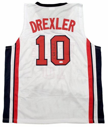Team Usa Clyde Drexler Autographed Signed White Jersey JSA 