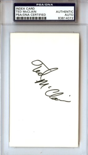 Ted Mcclain Autographed 3X5 Index Card Carolina Cougars PSA/DNA