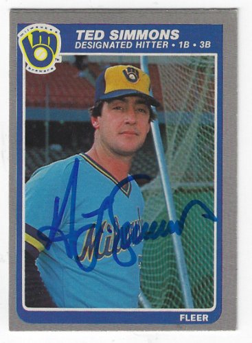 Ted Simmons Autographed Signed 1985 Fleer Card - Autographs