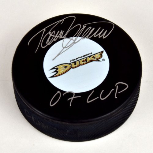 Teemu Selanne Anaheim Ducks Autographed Signed Hockey Puck with 07 Cup Note