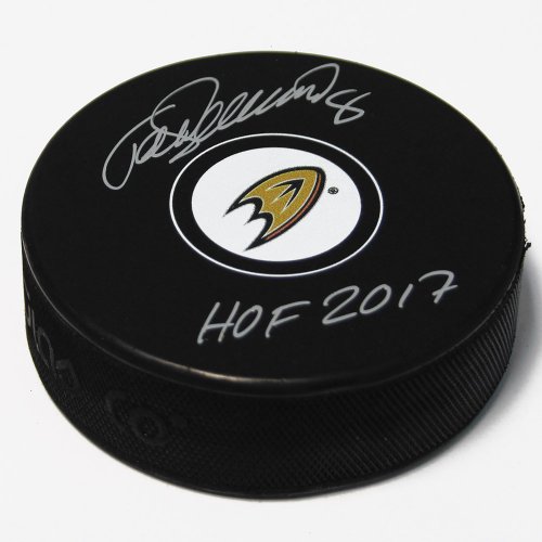 Teemu Selanne Anaheim Ducks Autographed Black Fanatics Breakaway Jersey  with HOF 2017 Inscription