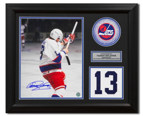 Teemu Selanne Autographed Signed Winnipeg Jets Game Day Number 20x24 Frame