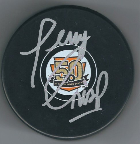 Terry Crisp Autographed Signed Philadelphia Flyers 50Th Anniversary Hockey Puck - Autographs
