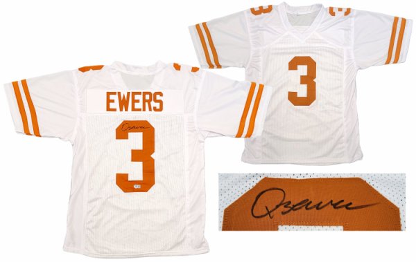 Texas Longhorns Quinn Ewers Autographed Signed White Jersey Beckett Beckett Qr #201710 