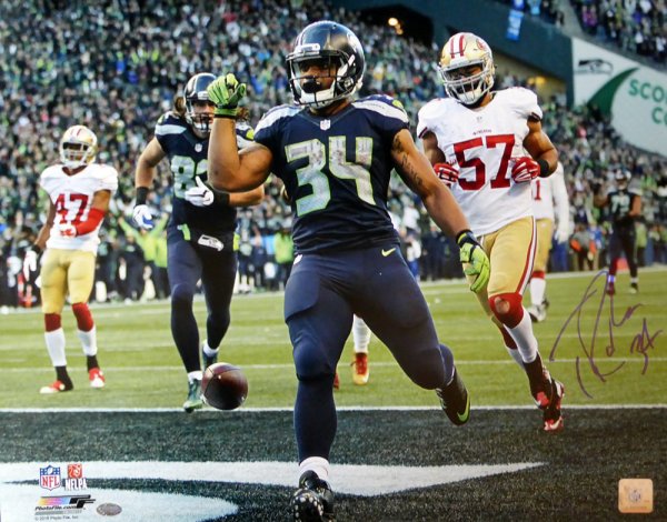 Thomas Rawls Autographed 16X20 Photo Seattle Seahawks Mcs Holo #105076