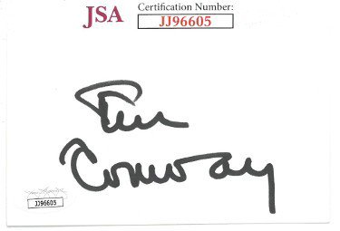 Tim Conway Autographed Signed 3x5 Index Card JSA #JJ96605 (McHale's Navy/Carol Burnett Show/Dorf) 
