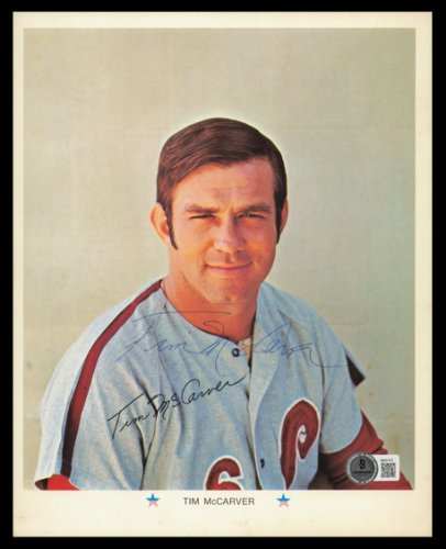 Tim Mccarver Autographed Signed 8X10 Team Issued Photo Philadelphia Phillies 1971 Beckett Beckett Qr #Bm37473 