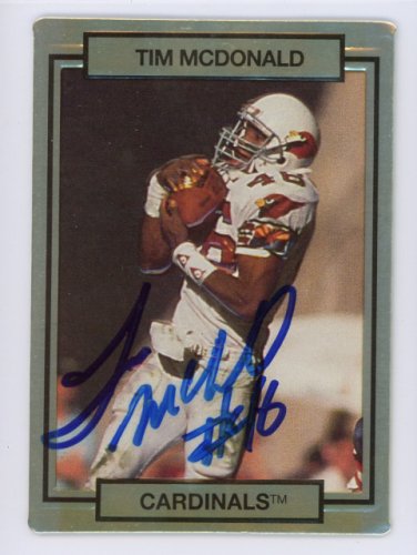 Tim Mcdonald Autographed 1990 Action Packed Card #215 Phoenix Cardinals #134703