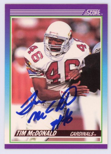 Tim Mcdonald Autographed Signed 1990 Score Card #127 Phoenix Cardinals #134707 