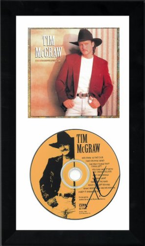 Tim McGraw Autographed Signed Self Titled Album CD Cover with CD 6.5x12 Custom Framing- JSA #GG08881 