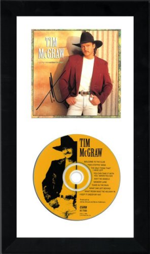 Tim McGraw Autographed Signed Self Titled Album CD Cover with CD 6.5x12 Custom Framing- JSA Hologram #GG08351 