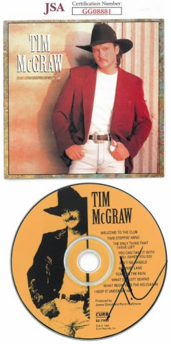 Tim McGraw Autographed Signed Self Titled Album CD Cover with CD- JSA #GG08881 