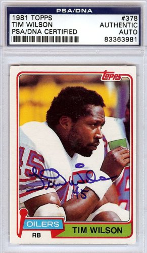 Tim Wilson Autographed 1981 Topps Card #378 Houston Oilers PSA/DNA