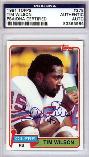 Tim Wilson Autographed 1981 Topps Card #378 Houston Oilers PSA/DNA
