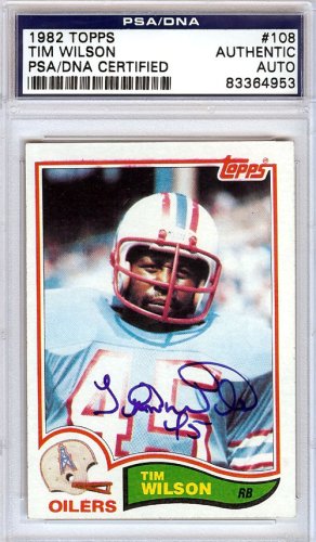 Tim Wilson Autographed 1982 Topps Card #108 Houston Oilers PSA/DNA