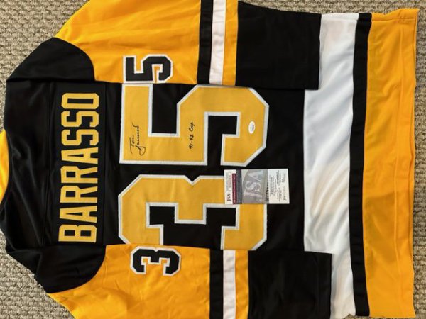 Tom Barrasso Autographed Signed Pittsburgh Penguins Custom Jersey - With JSA COA - Autographs