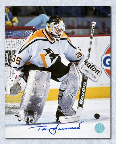 Tom Barrasso Autographed Signed Pittsburgh Penguins Stick Save 8x10 Photo