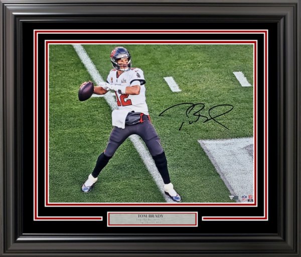 Tom Brady Autograph Salute to Service Jersey Framed 37x45 - New