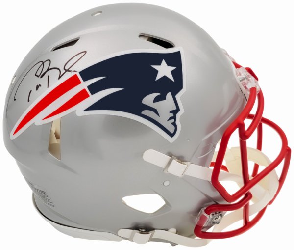 Tom Brady Autographed Signed New England Patriots Silver Full Size Authentic Speed Helmet Fanatics Holo #202345 