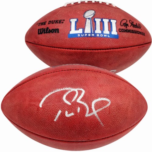 Tom Brady Autographed Signed Official NFL Leather Super Bowl Liii Logo Football Fanatics Holo #Aa0104126 