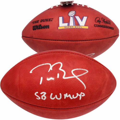 Tom Brady Autographed Signed Official NFL Leather Super Bowl Lv Logo Football "Sb Lv MVP" Fanatics Holo #Aa0104060 