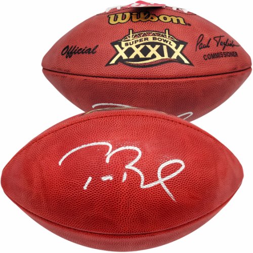 Tom Brady Autographed Signed Official NFL Leather Super Bowl Xxxix Logo Football Fanatics Holo #Aa0104078 