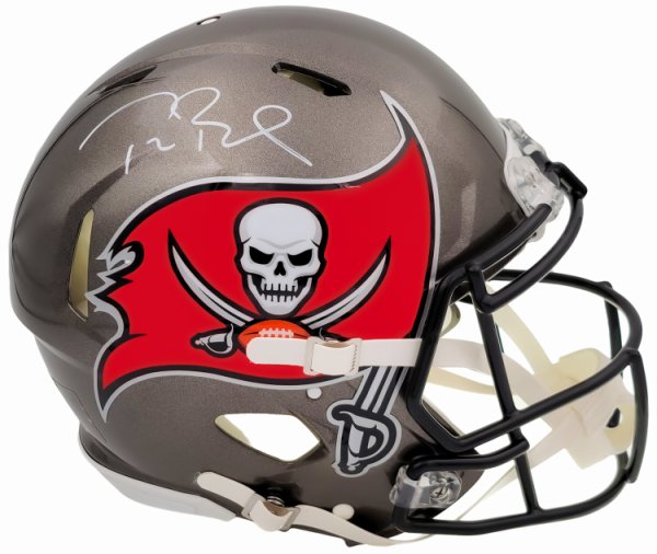 Tom Brady Autographed Signed Tampa Bay Buccaneers Gray Full Size Authentic Speed Helmet Fanatics Holo #202344 