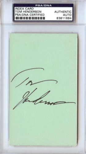 Tom Henderson Autographed Signed 3X5 Index Card Washington Bullets, Houston Rockets PSA/DNA 
