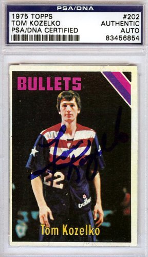 Tom Kozelko Autographed 1975 Topps Card #202 Washington Bullets PSA/DNA