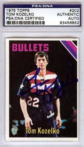 Tom Kozelko Autographed 1975 Topps Card #202 Washington Bullets PSA/DNA