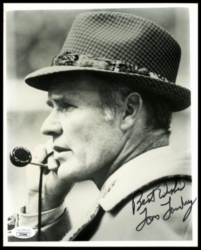 Tom Landry Autographed 8X10 Photo Dallas Cowboys "Best Wishes" JSA