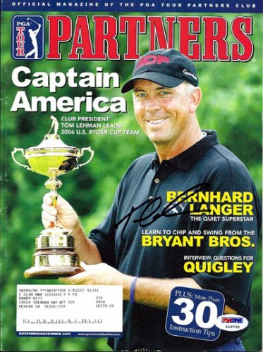 Tom Lehman Autographed Signed 2005 Pga Partners Magazine PSA/DNA 