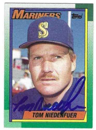 Tom Niedenfuer Autographed Signed Seattle Mariners 1990 Topps Card - Autographs