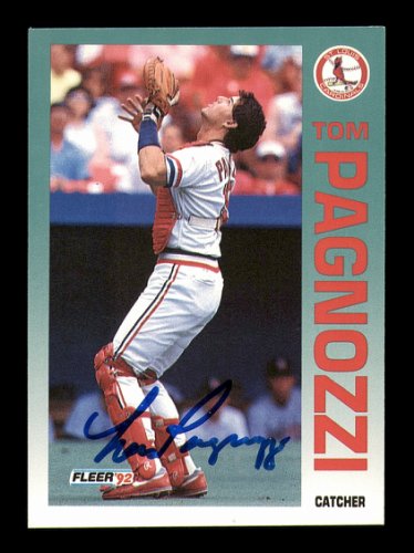 Tom Pagnozzi Autographed 1992 Fleer Card #586 St. Louis Cardinals #183552