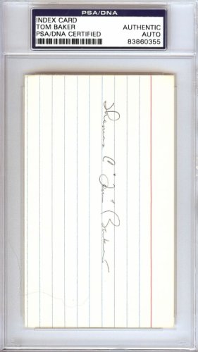 Tom "Rattlesnake" Baker Autographed Signed 3X5 Index Card Brooklyn Dodgers PSA/DNA 