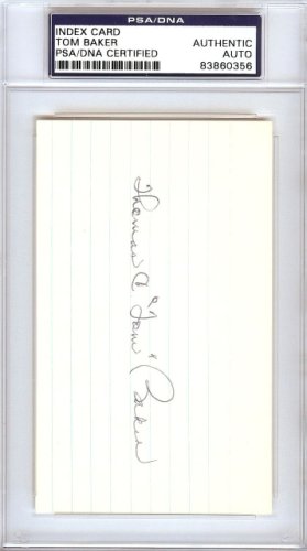 Tom "Rattlesnake" Baker Autographed Signed 3X5 Index Card Brooklyn Dodgers PSA/DNA 