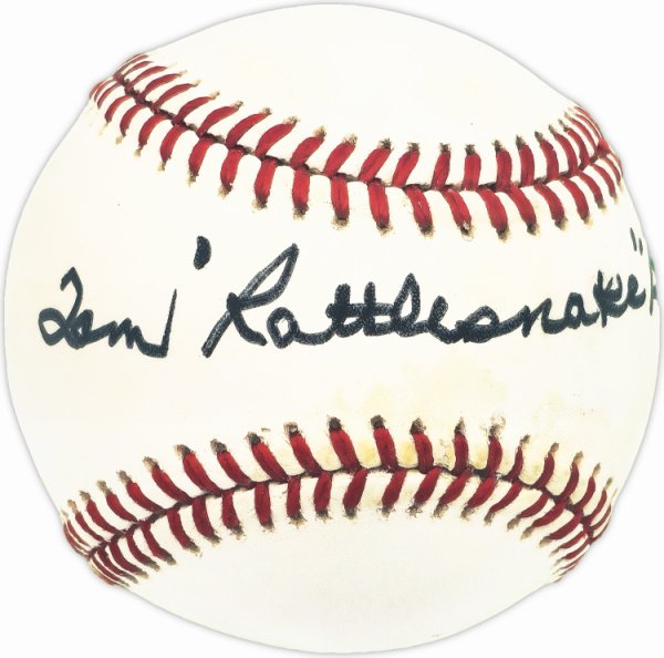 Tom "Rattlesnake" Baker Autographed Signed Official Nl Baseball Brooklyn Dodgers Beckett Beckett Qr #Bm25918 
