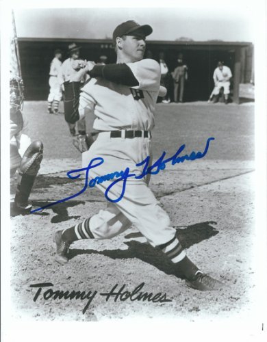 Tommy Holmes Autographed Signed 8X10 Boston Braves Photo - Autographs