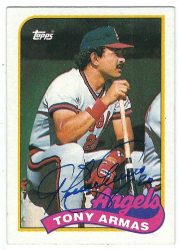 Tony Armas Autographed Signed California Angels 1989 Topps Card - Autographs